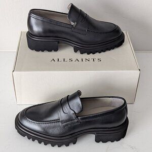 AllSaints Lola Loafer, Leather, Lug Sole, Women's 9.5 US / 39.5 EU, New in Box